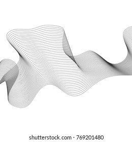 Abstract vector background with wavy lines graphic elements to place text