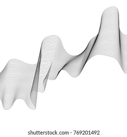 Abstract vector background with wavy lines graphic elements to place text