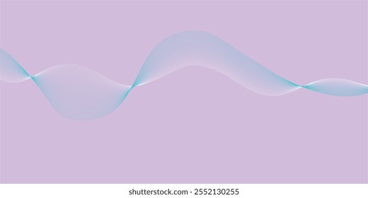 Abstract vector background with wavy lines.Musical particle pulsing. Blue energy flow concept. 3D rendering.Dynamic sound wave isolated on white background