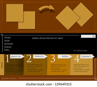 Abstract Vector Background Website Template Webdesign  in Brown