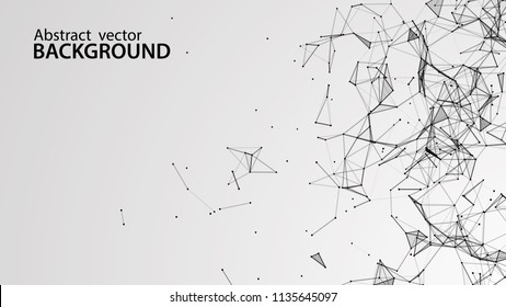 Abstract vector background. White background .Connecting dots and lines. Plexus effect.
