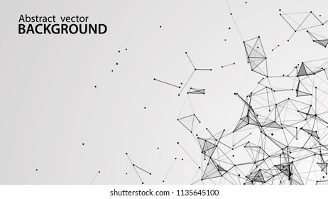 Abstract vector background. White background .Connecting dots and lines. Plexus effect.