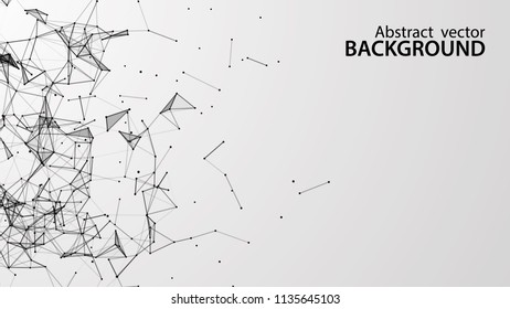 Abstract vector background. White background .Connecting dots and lines. Plexus effect.