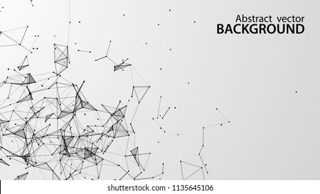 Abstract vector background. White background .Connecting dots and lines. Plexus effect.
