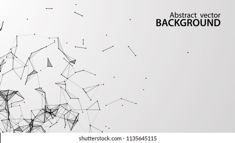 Abstract vector background. White background .Connecting dots and lines. Plexus effect.