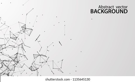 Abstract vector background. White background .Connecting dots and lines. Plexus effect.
