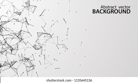 Abstract vector background. White background .Connecting dots and lines. Plexus effect.