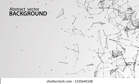 Abstract vector background. White background .Connecting dots and lines. Plexus effect.