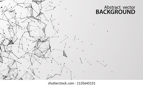 Abstract vector background. White background .Connecting dots and lines. Plexus effect.