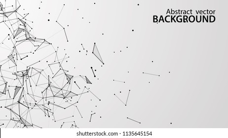 Abstract vector background. White background .Connecting dots and lines. Plexus effect.