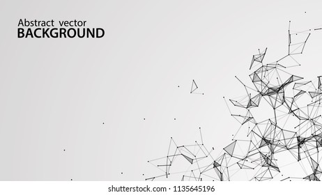 Abstract vector background. White background .Connecting dots and lines. Plexus effect.