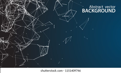 Abstract vector background. White background .Connecting dots and lines. Plexus effect.