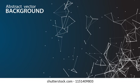 Abstract vector background. White background .Connecting dots and lines. Plexus effect.