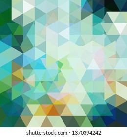 Abstract vector background with white, green, blue triangles. Geometric vector illustration. Creative design template.