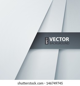 Abstract vector background with white paper layers. RGB EPS 10 vector illustration