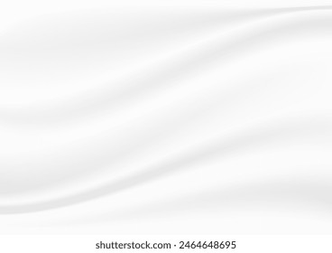 Abstract vector background white rpppled fabric or cloth with soft waves folds illustration