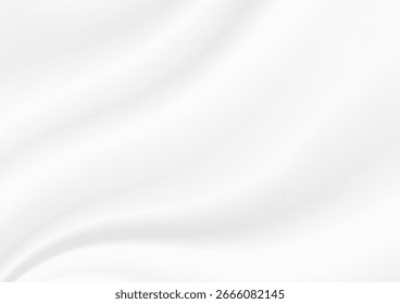 Fondo de Vector Abstractas blanco rpppled tela o tela con ondas suaves pliegues ilustración