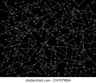 Abstract Vector background with white triangles on black background