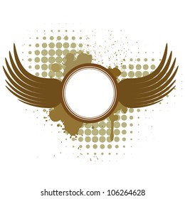 Abstract vector background with wings