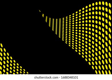 abstract vector background with yellow circles on black