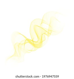 Abstract vector background, yellow flows waved lines for brochure, website, flyer design. Transparent smooth wave