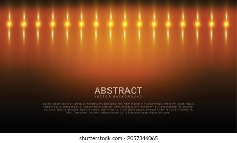 abstract vector background with yellow gold color lights in black dark wall