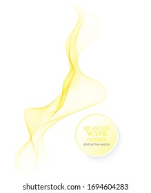Abstract vector background, yellow transparent waved lines for brochure, website, flyer design. Yellow smoke wave. Yellow wavy background.
