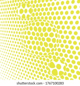 Abstract vector background with yellow warped dots, perfect for abstract designs