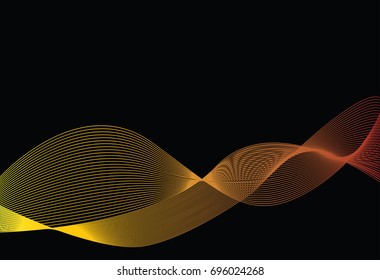 abstract vector background of yellow wave lines design