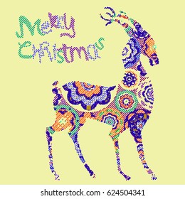 abstract vector background-Dot Graphics?deer. Applicable for Covers, Placards, Posters, Flyers and Banner Designs. Vector illustration.