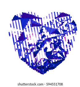 abstract vector background-Dot Graphics heart