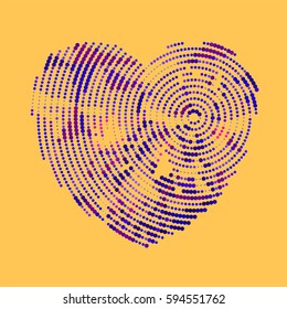 abstract vector background-Dot Graphics heart