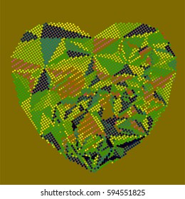 abstract vector background-Dot Graphics heart