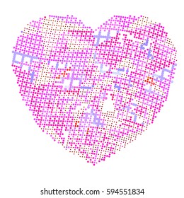 abstract vector background-Dot Graphics heart