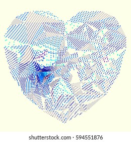 abstract vector background-Dot Graphics heart
