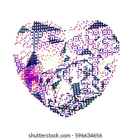 abstract vector background-Dot Graphics-heart