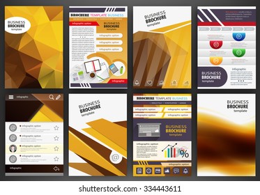 Abstract vector backgrounds and brochures for web and mobile applications. Business and technology infographic, icons, creative template design for presentation, poster, cover, booklet, banner.