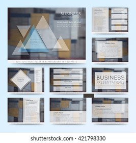 Abstract vector backgrounds of digital technologies. Set of vector templates for presentation slides and business presentation.