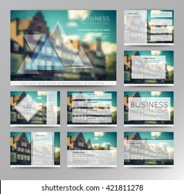 Abstract vector backgrounds of digital technologies. Set of vector templates for presentation slides and business presentation.