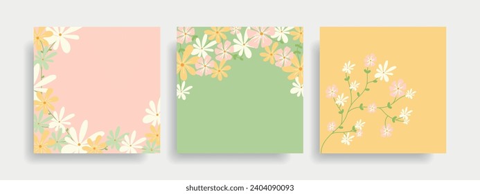 Resumen de fondos vectoriales con flores. Ilustración artística de una postal para el Día de San Valentín, 8 de marzo. Vector.