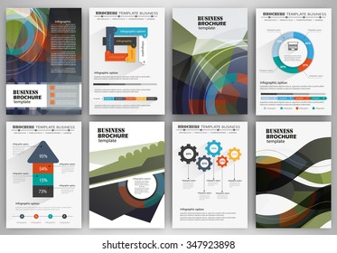 Abstract vector backgrounds and Infographic brochure elements for business and finance visualization. Set of infographic templates for flyer, presentation, booklet, print, website