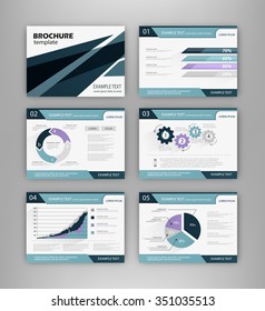 Abstract vector backgrounds and Infographic brochure elements for business and finance visualization. Set of infographic templates for flyer, presentation, booklet, print, website