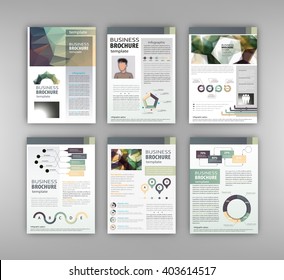 Abstract vector backgrounds and Infographic brochure elements for business and finance visualization. Set of infographic templates for flyer, presentation, booklet, print, website