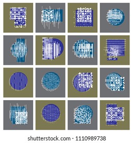 Abstract vector backgrounds set, geometric illustrations collection.