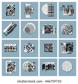 Abstract vector backgrounds set, geometric illustrations collection.