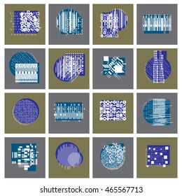 Abstract vector backgrounds set, geometric illustrations collection.