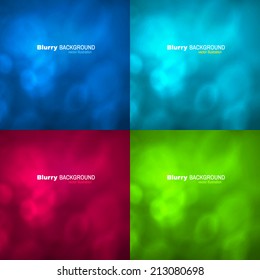 Abstract vector backgrounds. Soft blurry bokeh.