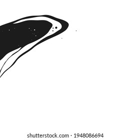 Abstract Vector Backgroung Jupiter Surface. Hand Drawn Marbel Pattern. Fashion Illustration Black and White Liquid Paint Ink