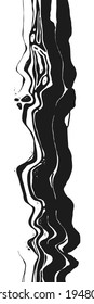 Abstract Vector Backgroung Jupiter Surface. Hand Drawn Marbel Pattern. Fashion Illustration Black and White Liquid Paint Ink