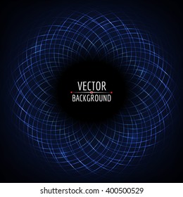 Abstract vector backround. Glossy abstract flower on dark background,.